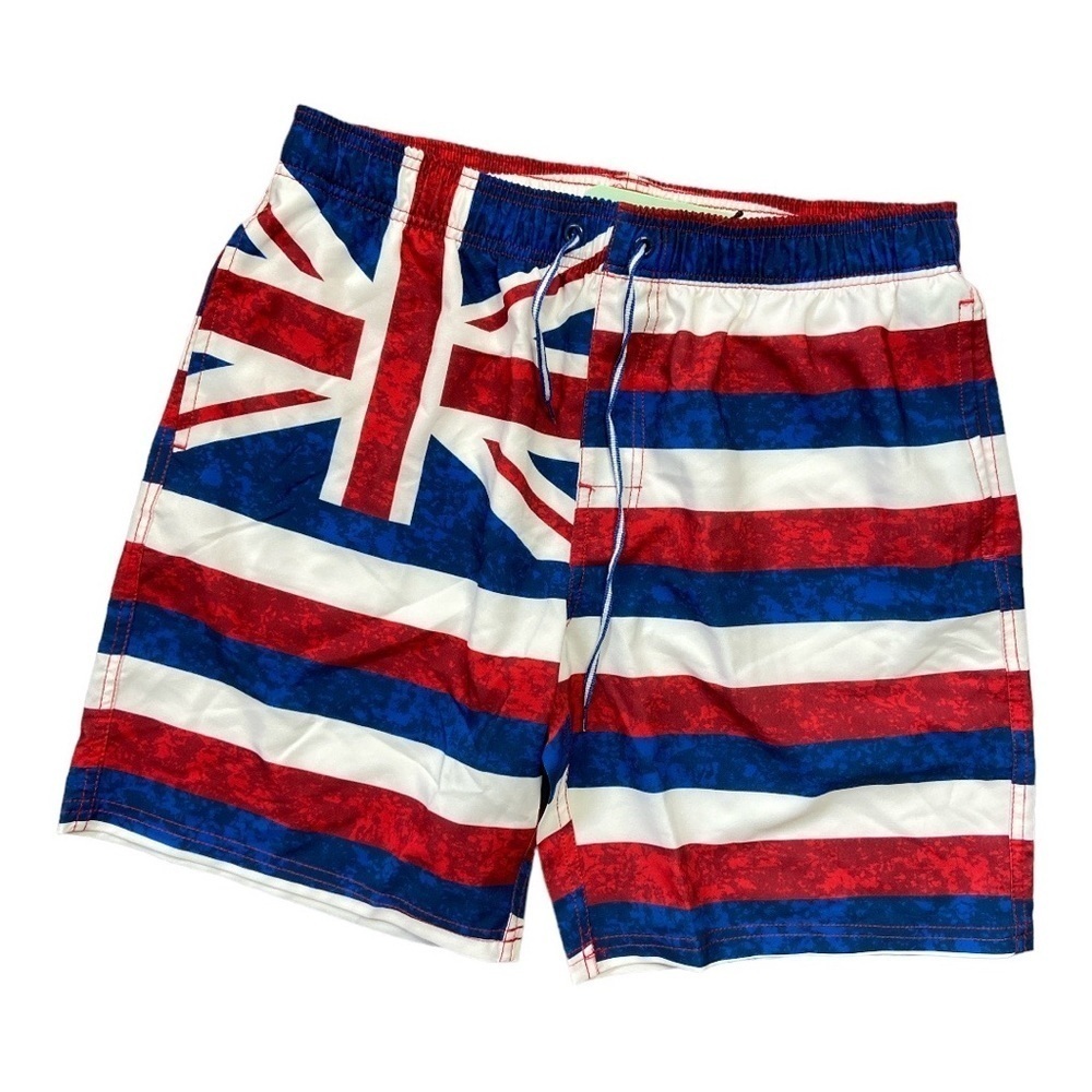 Wailoa Mens Hawaiian Flag Board Shorts Swim Trunks Size XL NWT